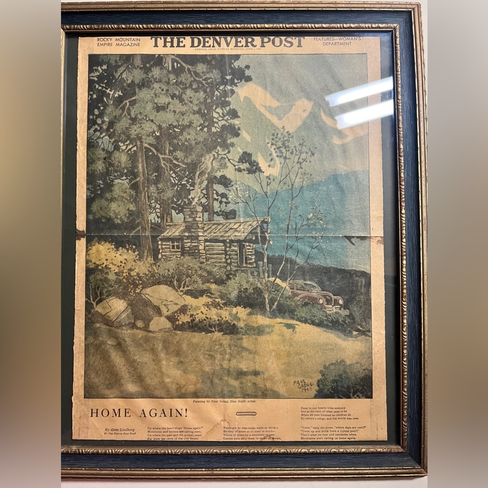Paul Gregg HOME AGAIN painted for the Denver post FREE SHIPPING
